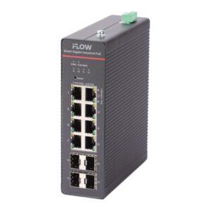 F-SW-IM612HPOE-PM-8G4GO — Смарт-управляемый промышленный PoE-коммутатор на 8 гигабитных портов RJ45 PoE, 4 гигабитных порта SFP